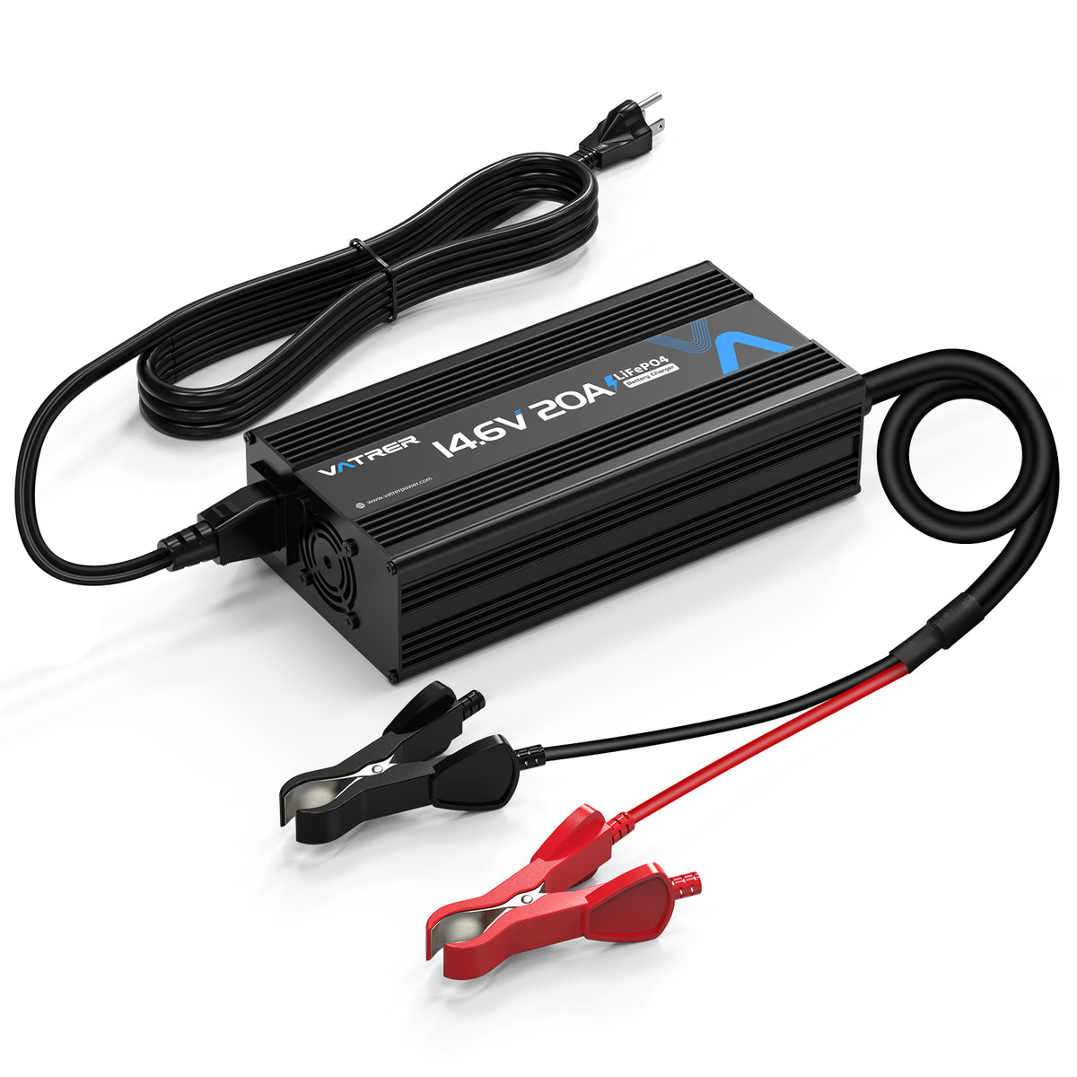 Vatrer 14.6V 20A Intelligent AC-DC 12V Lithium Iron Phosphate Battery Charger EU