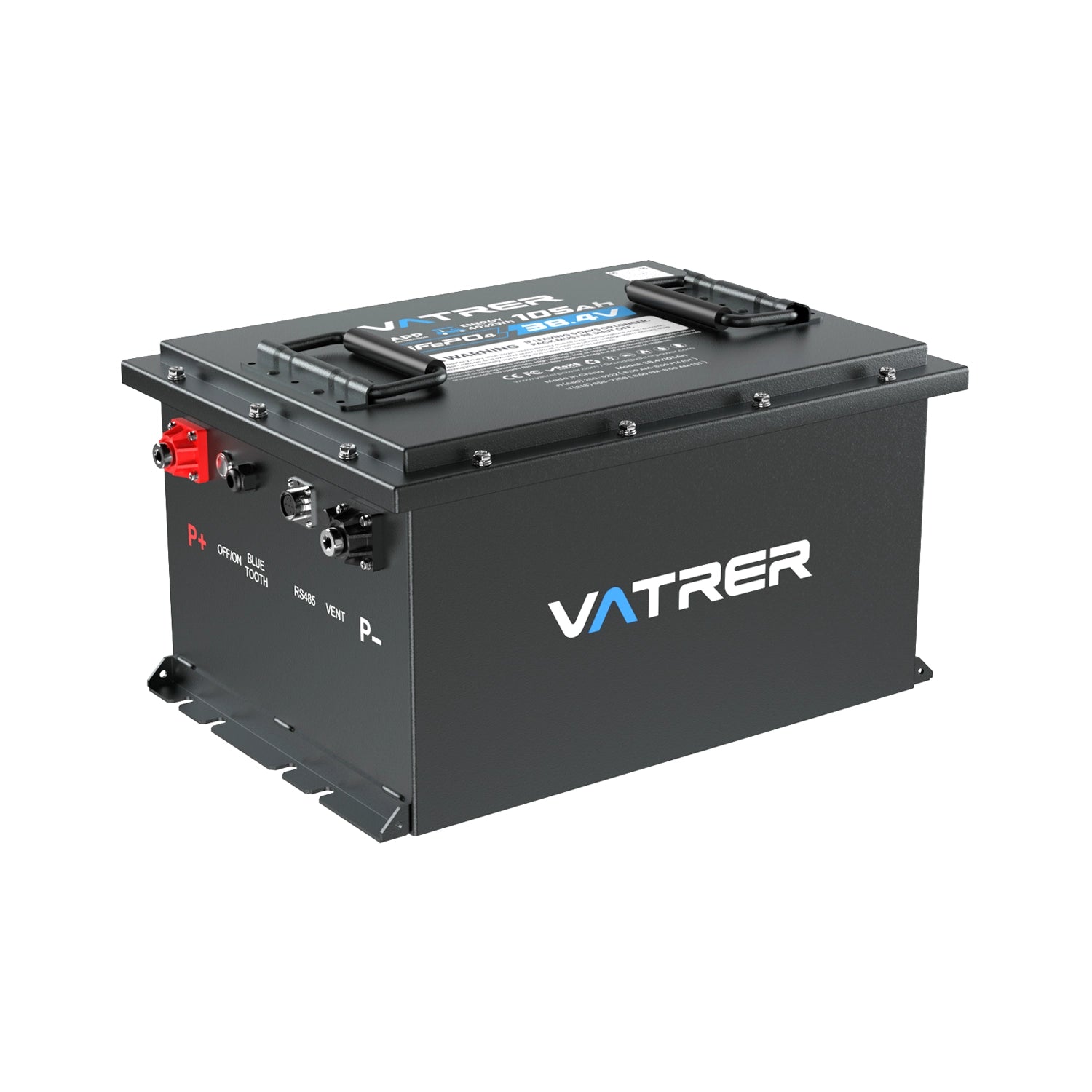 Vatrer 36V 105AH LiFePO4 Golf Cart Battery, 200A BMS, 4000+ Cycles, Max 7.68kW Power Output Lithium Battery EU