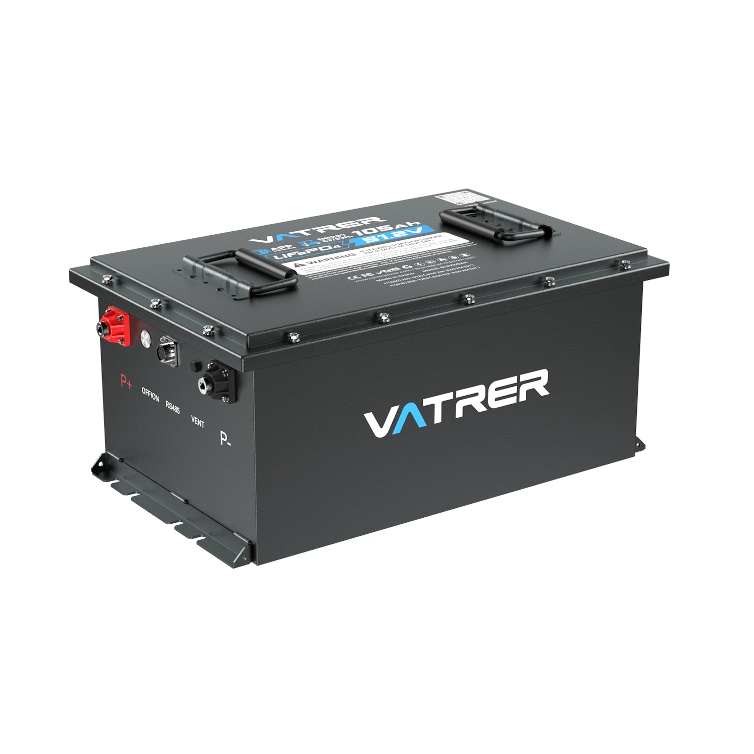 Vatrer 48V 105AH LiFePO4 Golf Cart Battery, 200A BMS, 4000+ Cycles Lithium Battery, Max 10.24kW Power EU