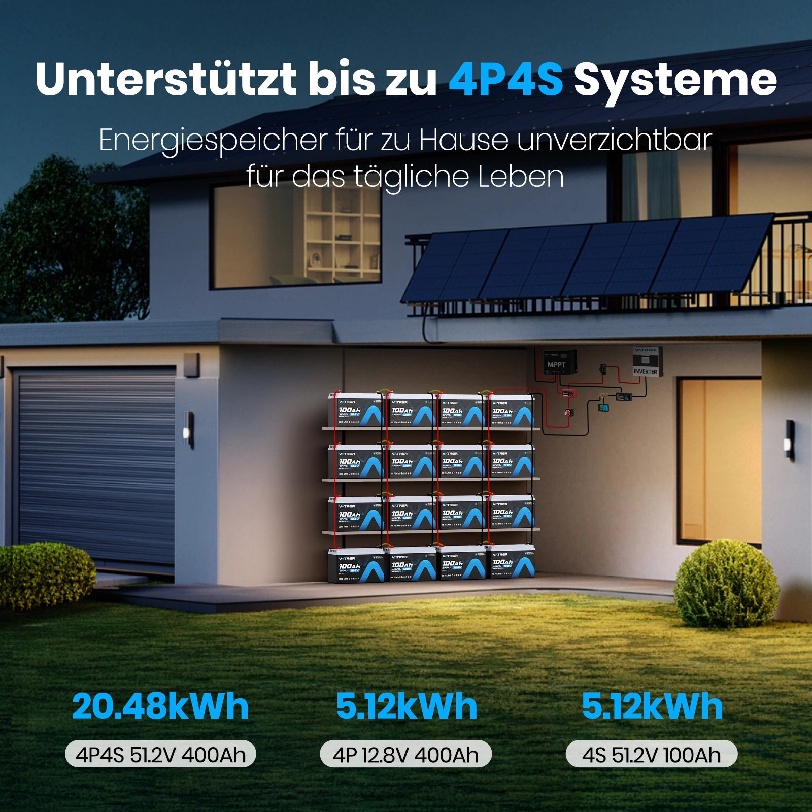 Vatrer 12V 100Ah Niedrige Temperatur Abschaltung Lifepo4 Lithium Batterie