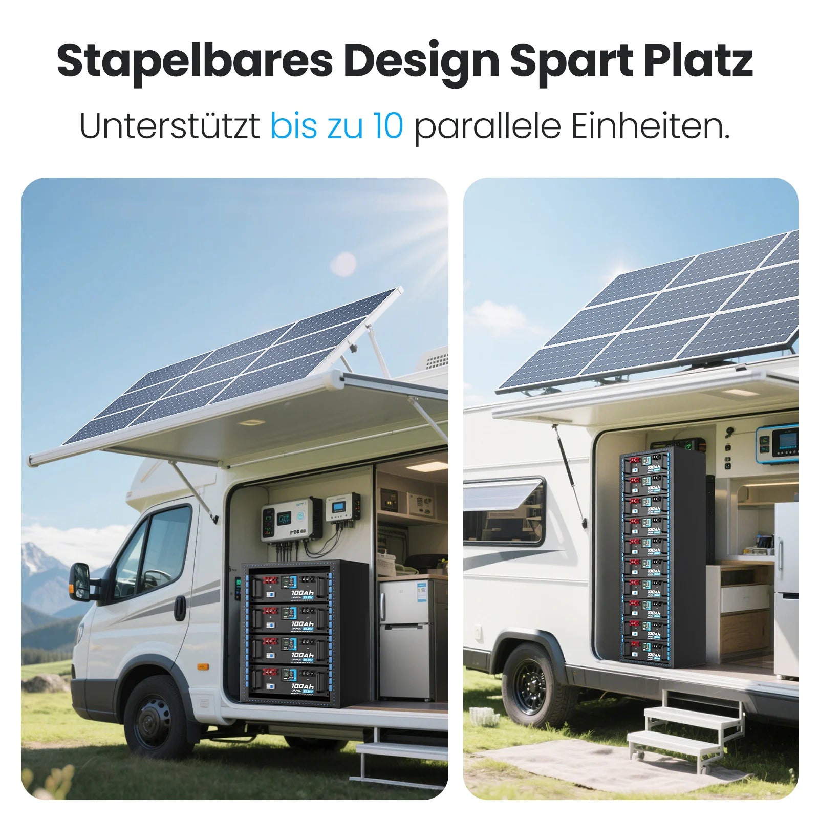 Vatrer 48V (51,2V) 100Ah Selbstwärmende Lithium-Solarbatterie, Max. 5120W Ausgangsleistung