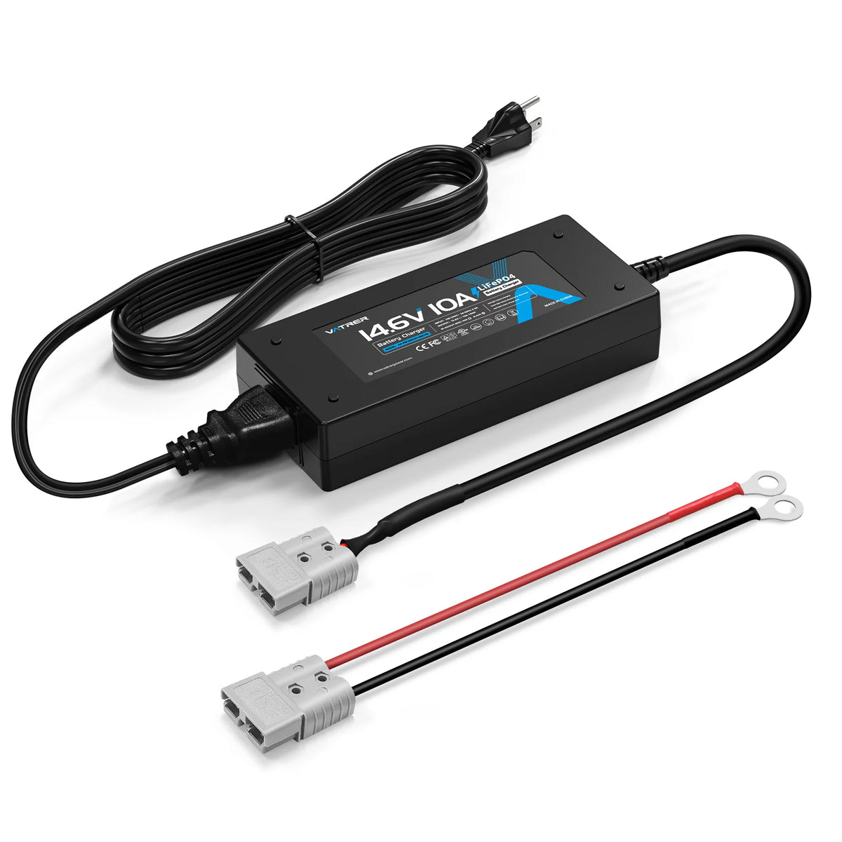 Vatrer 14.6V 10A Intelligent AC-DC Charger for 12V Lithium Iron Phosphate EU