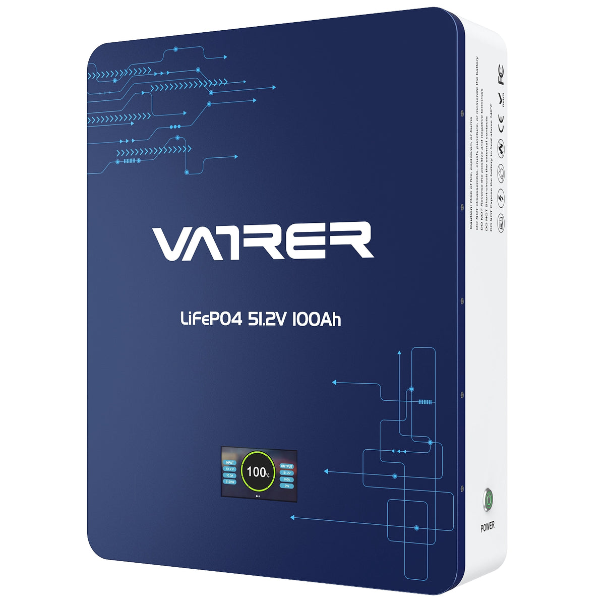 Vatrer 48V (51.2V) Wandmontierte LiFePO4 Solar Batterie