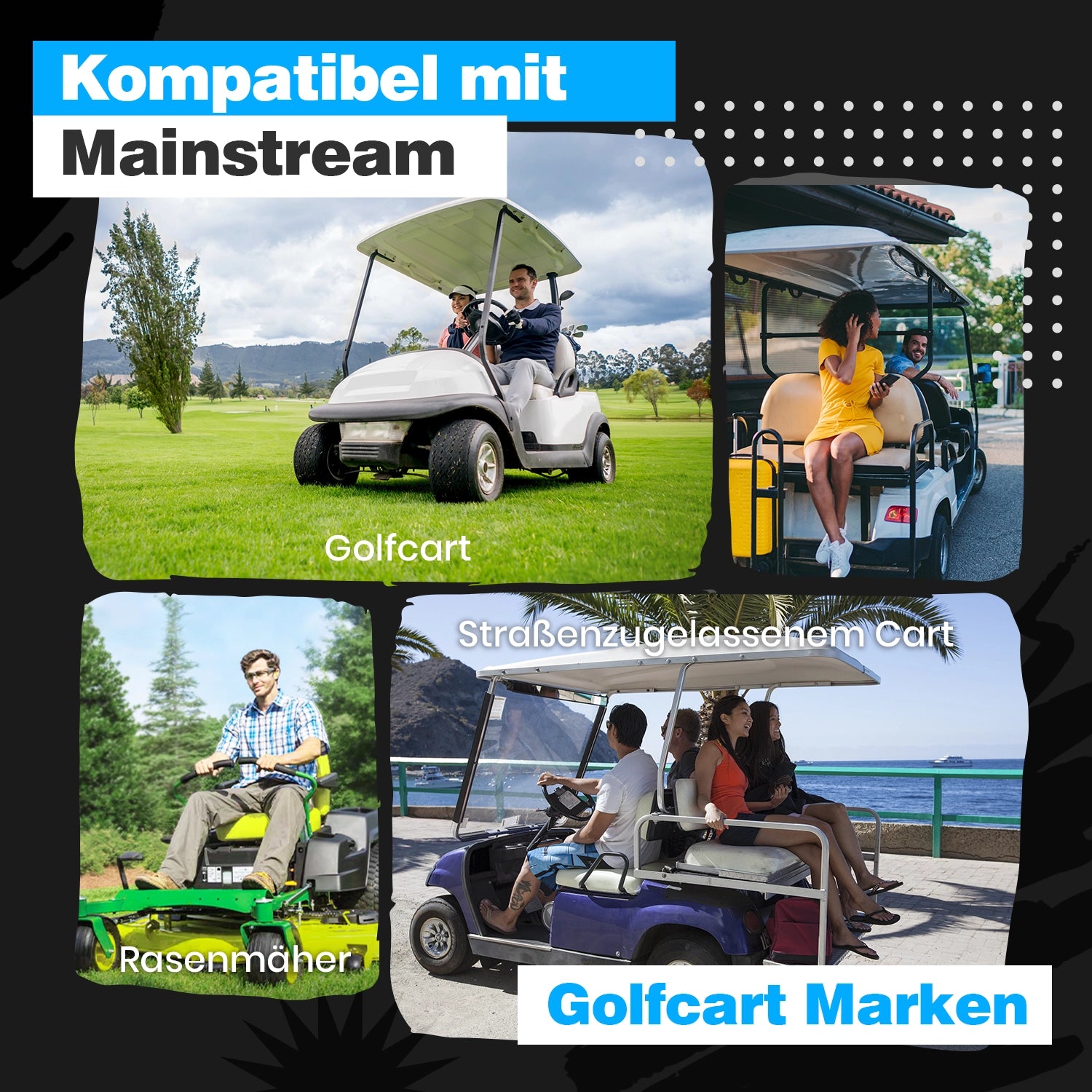 Vatrer 36V 105AH LiFePO4 Golf Cart Batterie, 200A BMS, 4,000+ Zyklen, Max 7.68kW Ausgangsleistung Lithium Batterie