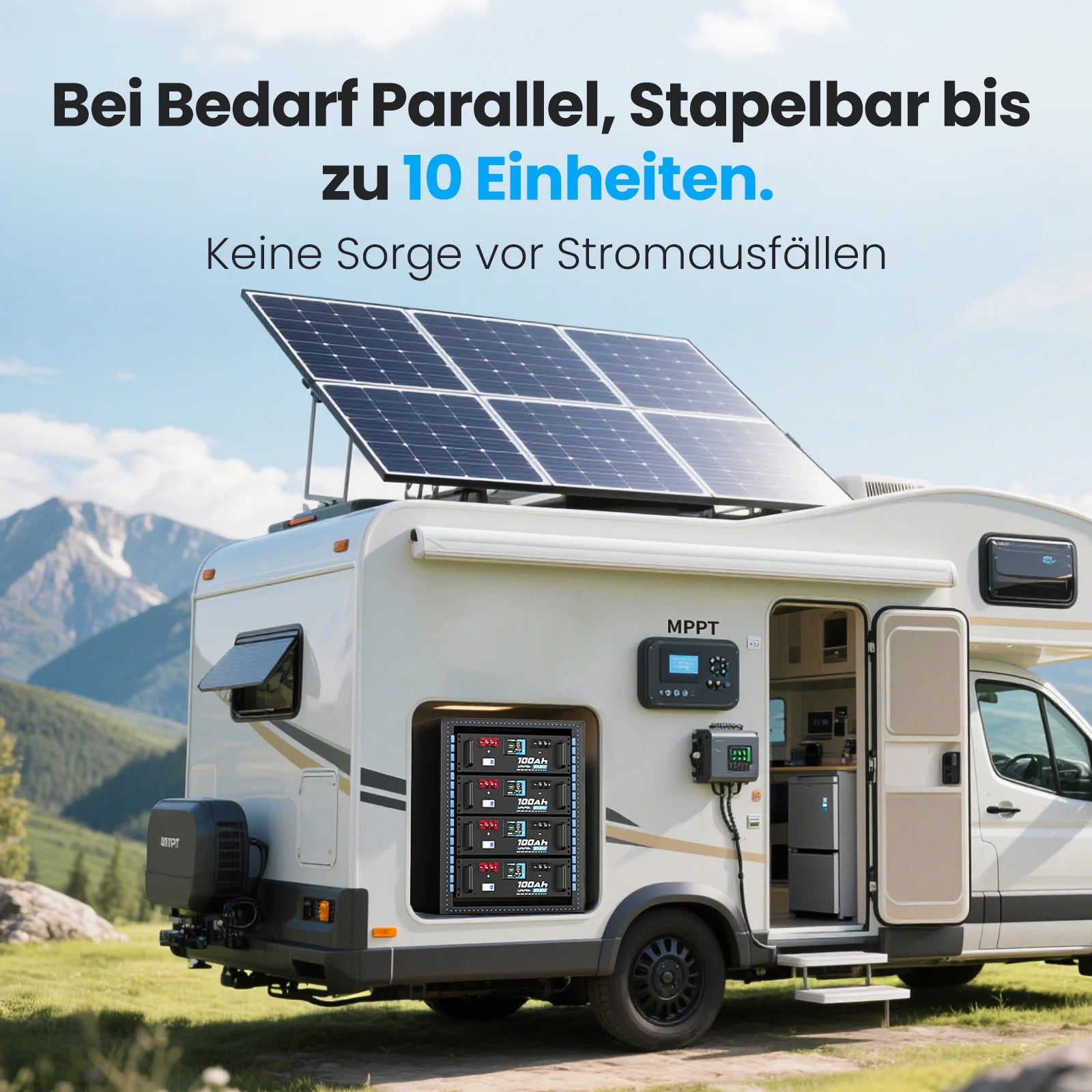 Vatrer 48V (51,2V) 100Ah Selbstwärmende Lithium-Solarbatterie, Max. 5120W Ausgangsleistung