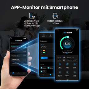 Vatrer 12V 300Ah LiFePO4 Lithium-batterie mit Selbsterwärmung & Bluetooth
