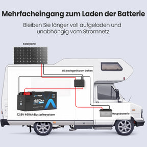 Vatrer 12V 460AH 300A BMS Niedrigtemperatur-Abschaltung LiFePO4 Selbsterhitzende RV-Batterie