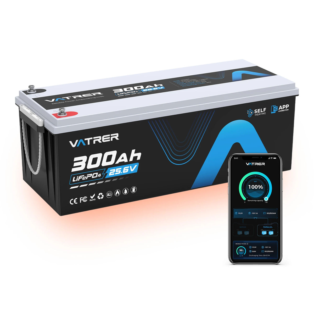 【Vorverkauf】Vatrer 24V 300Ah Selbsterwärmung Lithium Batterie