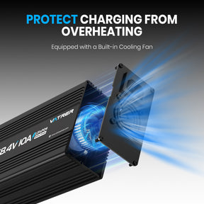 Vatrer 48V Lithium Battery Charger, 58.4V 10A AC-DC LiFePO4 Smart Battery Charger EU