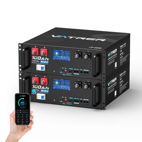 Vatrer 48V (51,2 V) 100Ah Lithium-Solarbatterie mit WLAN und Bluetooth für Server-Racks