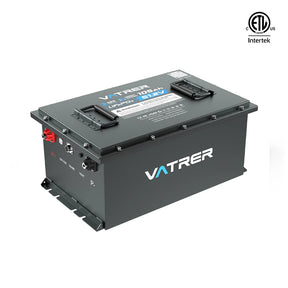 【UL】Vatrer 48V 105Ah LiFePO4 Golfwagen Akku, integriertes 200A BMS, wiederaufladbarer Lithium-Akku mit mehr als 4.000 Zyklen, max. 10,24 kW Ausgangsleistung