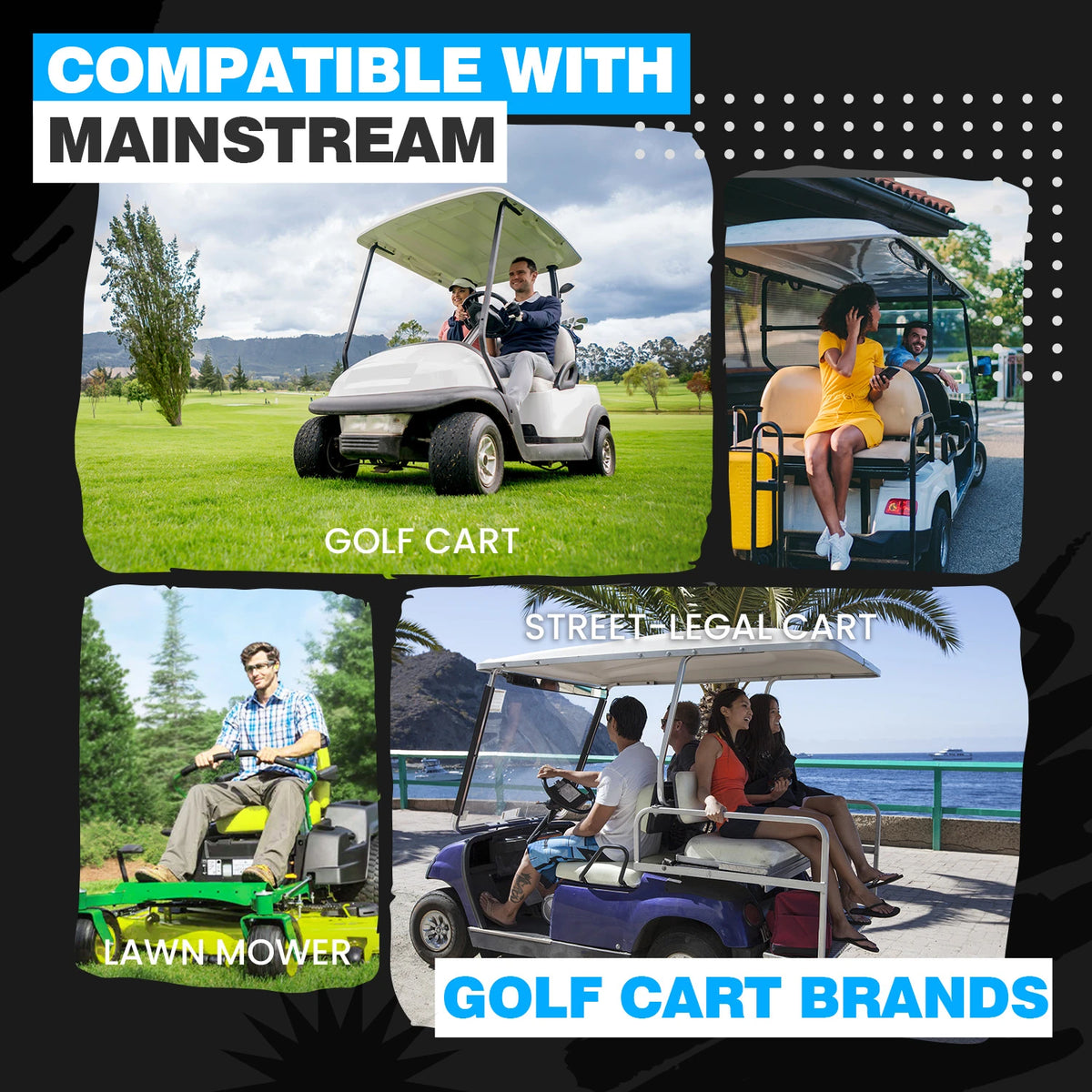 Vatrer 48V 150Ah Lithium-Golfwagen-Batterie mit hoher Kapazität, 200A BMS, 7680Wh, max. 10,24kW Leistungsabgabe