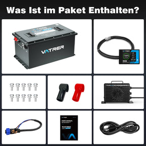 72V 105Ah LiFePO4-Golfwagen-Akku, integriertes 200 A BMS, wiederaufladbarer Lithium-Akku mit mehr als 4.000 Zyklen, max. 14,08 kW Ausgangsleistung