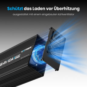 Vatrer 48V Lithium Batterie ladegerät, 58,4V 10A AC-DC LiFePO4 Smart-Batterieladegerät