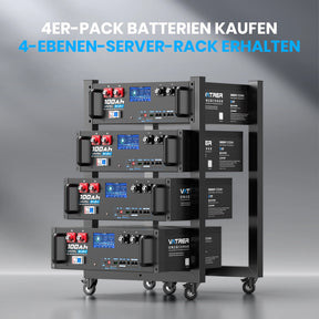 Vatrer 48V (51,2 V) 100Ah Lithium-Solarbatterie mit WLAN und Bluetooth für Server-Racks