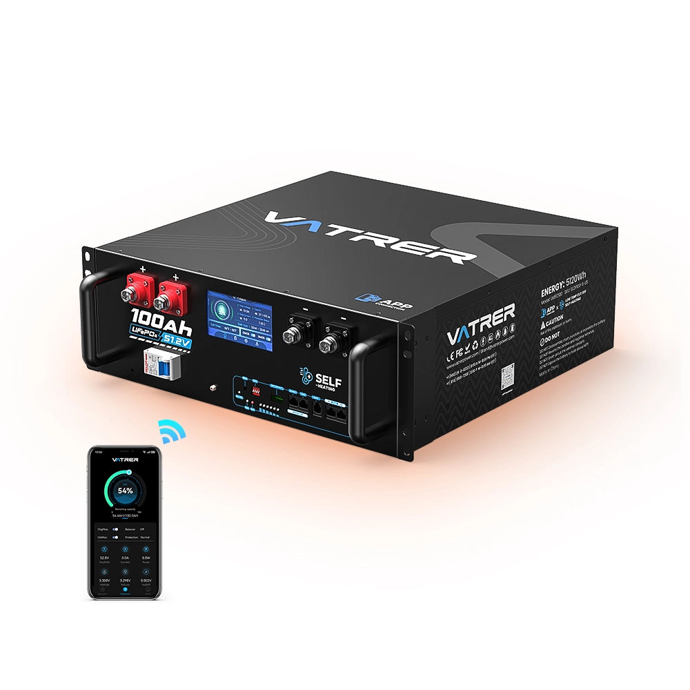 Vatrer 48V (51,2V) 100Ah WIFI Selbstheizender Solar batterie
