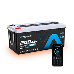 Vatrer 12V 200Ah Bluetooth LiFePO4 Self-Heating Lithium Battery 200A BMS EU