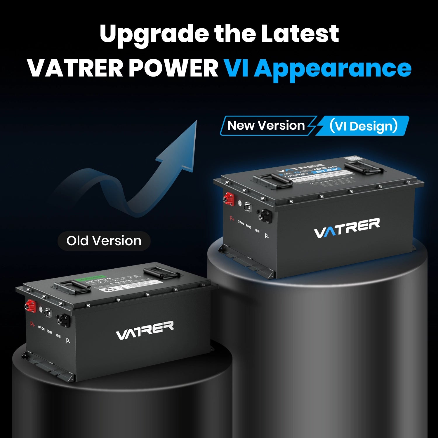 Vatrer 48V 105AH LiFePO4 Golf Cart Battery, 200A BMS, 4000+ Cycles Lithium Battery, Max 10.24kW Power EU 