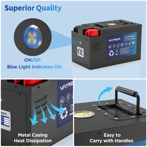 Vatrer 12V 230AH RV Battery Bluetooth Version, 200A BMS, Low Temp Cutoff, LiFePO4 Chemistry EU
