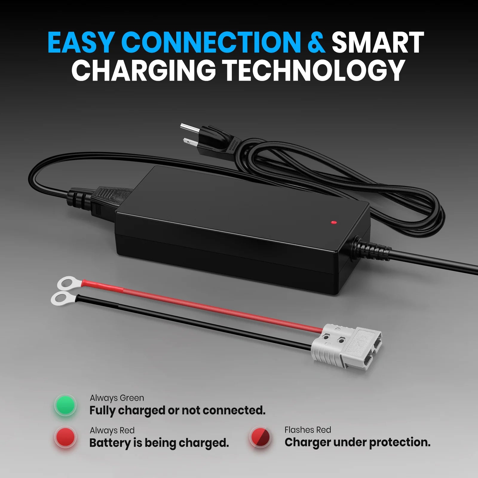 Vatrer 14.6V 10A Intelligent AC-DC Charger for 12V Lithium Iron Phosphate EU