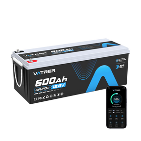 Vatrer 12 V 600 Ah Bluetooth-Lithium-Batterie für Wohnmobile 300 A BMS