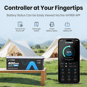 Vatrer 12V 600Ah Bluetooth Lithium RV Battery 300A BMS EU