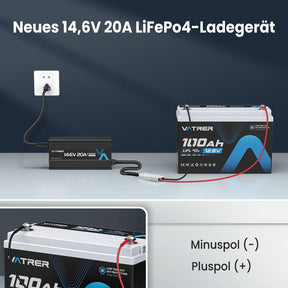 Vatrer 14,6V 20A Intelligentes AC-DC 12 V Lithium Eisenphosphat Akku ladegerät