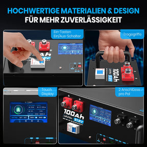 Vatrer 48V (51,2 V) 100Ah Lithium-Solarbatterie mit WLAN und Bluetooth für Server-Racks