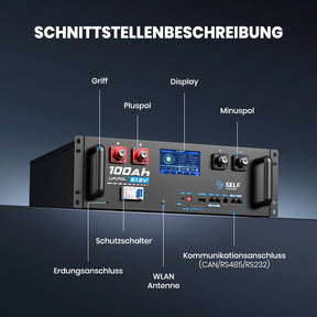 Vatrer 48V (51,2 V) 100Ah Lithium-Solarbatterie mit WLAN und Bluetooth für Server-Racks