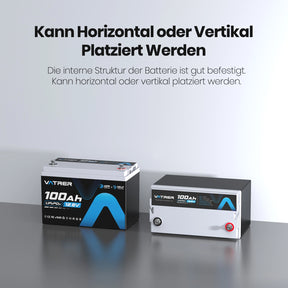 Vatrer 12V 100AH LiFePO4 Lithiumbatterie mit APP Überwachung und Selbsterwärmung Bluetooth Version