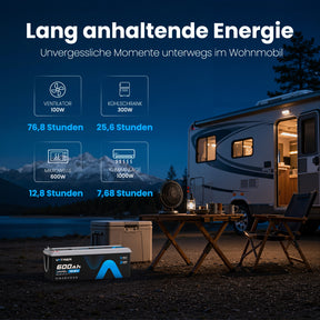 【Vorbestellung】Vatrer 12V 600Ah Lifepo4 Batterie mit Heizung, Bluetooth für Wohnmobile