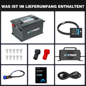 【UL】Vatrer 36V 105AH LiFePO4 Golfwagen Batterie, 200A BMS, 4,000+ Zyklen, Max 7.68kW Ausgangsleistung Lithium Batterie