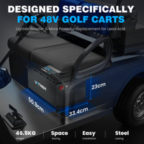 Vatrer 48V 105AH LiFePO4 Golf Cart Battery, 200A BMS, 4000+ Cycles Lithium Battery, Max 10.24kW Power EU