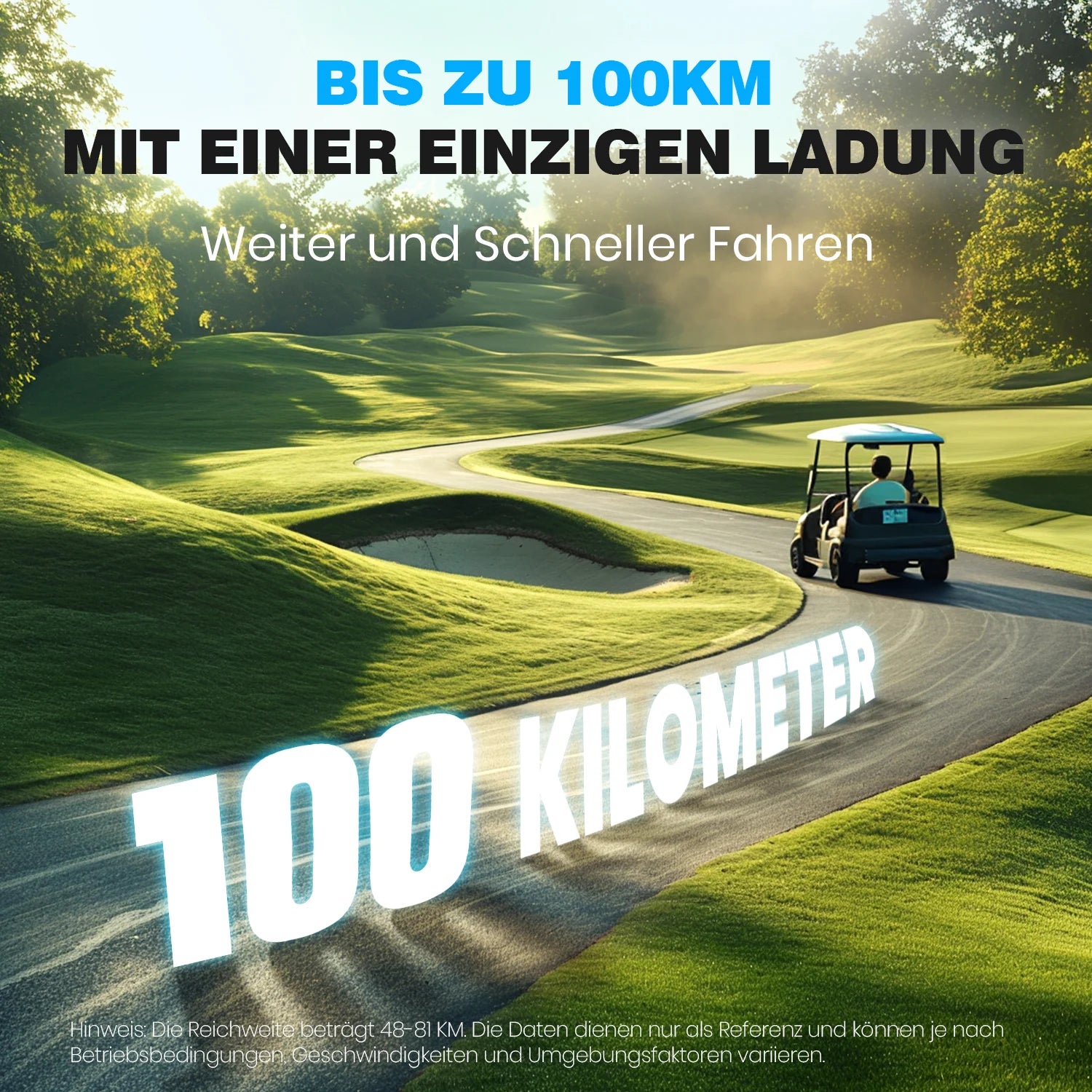 Vatrer 48V 150Ah Lithium-Golfwagen-Batterie mit hoher Kapazität, 200A BMS, 7680Wh, max. 10,24kW Leistungsabgabe