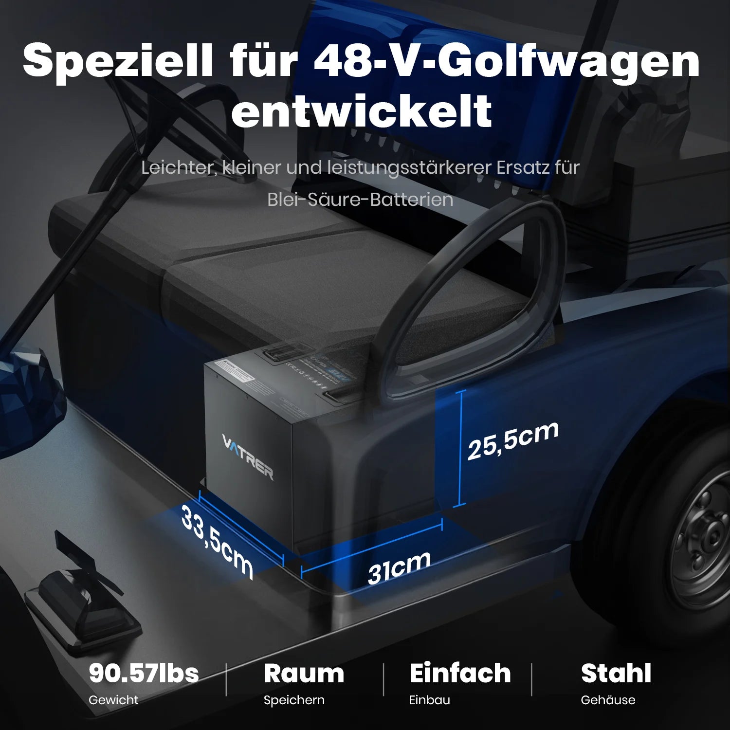 Vatrer 48V 105Ah mini Lithium Batterie,  200 A BMS