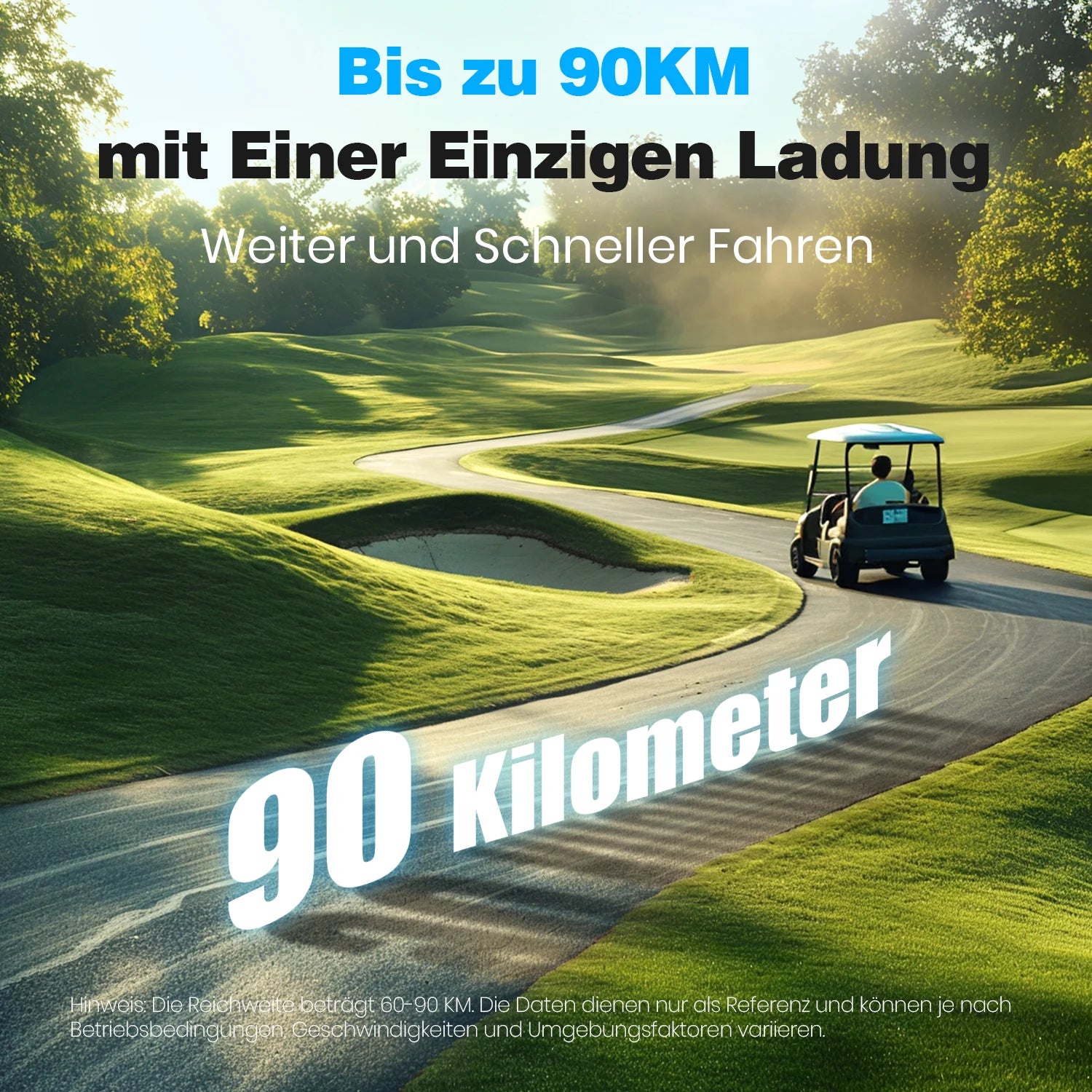 72V 105Ah LiFePO4-Golfwagen-Akku, integriertes 200 A BMS, wiederaufladbarer Lithium-Akku mit mehr als 4.000 Zyklen, max. 14,08 kW Ausgangsleistung