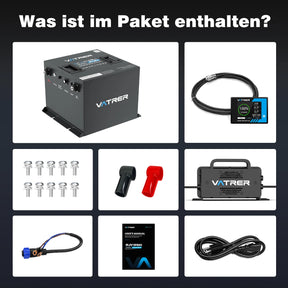 Vatrer 48V 105Ah mini Lithium Batterie,  200 A BMS