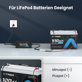 Vatrer 14,6V 10A Intelligentes AC-DC-Ladegerät für 12V Lithium-Eisenphosphat