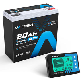 Vatrer 500A Battery Monitor with Shunt for Use as Voltmeter and Ammeter EU